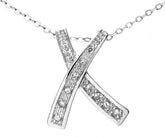 Diamond Pave Crossover Pendant in UK hallmarked 9ct White Gold